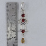 Garnet & Citrine 925 Silver Pendant