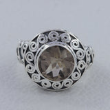 Crystal Cut Stone Silver Ring