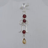 Garnet & Citrine 925 Silver Pendant