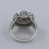 Crystal Cut Stone Silver Ring