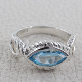 Blue Topaz  Silver Ring