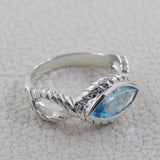 Blue Topaz  Silver Ring