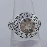 Crystal Cut Stone Silver Ring