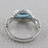 Blue Topaz  Silver Ring