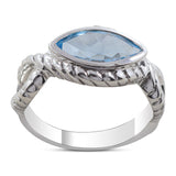 Blue Topaz  Silver Ring