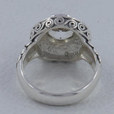 Crystal Cut Stone Silver Ring