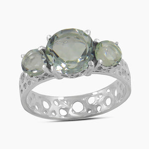 925 Sterling Silver Green Amethyst Rings