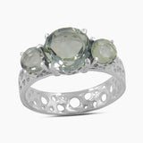 925 Sterling Silver Green Amethyst Rings