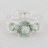 925 Silver Green Amethyst Ring