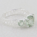 925 Silver Green Amethyst Ring