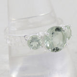 Green Amethyst Silver Ring