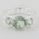 Green Amethyst Silver Ring