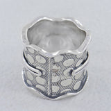925 Sterling Silver Broad Band Ruby Rings