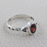 Garnet Gemstone Sterling Silver Women Ring Jewelry