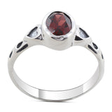 Garnet Gemstone Sterling Silver Women Ring Jewelry