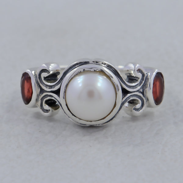 925 Silver Pearl Women's Ring