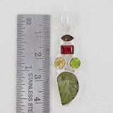 925 Sterling Silver Multi Gemstone Pendant