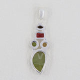 Multi Gemstone Pendant 925 Sterling Silver