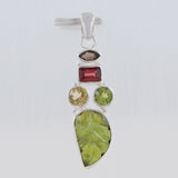 Multi Gemstone Pendant 925 Sterling Silver