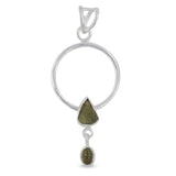 Genuine Moldavite Pendant in Sterling Silver Healing Chakra