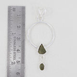 Genuine Moldavite Pendant in Sterling Silver Healing Chakra