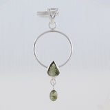 Genuine Moldavite Pendant in Sterling Silver Healing Chakra