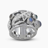 Rainbow Moonstone Two Tone Mermaid Rings