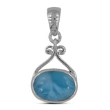 Larimar Gemstone Pendant 925 Sterling Silver