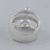 Three Stone Rainbow Moonstone Sterling Silver Ring