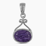 925 Sterling Silver Charoite Pendants