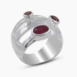 Rainbow Moonstone Silver Rings