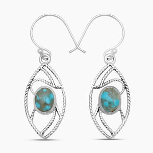 Mexican Turquoise Silver Earrings