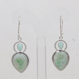 Glacier Green Emerald Silver Earrings
