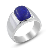 Lapis Lazuli Sterling Silver Wide Band Ring