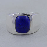 Lapis Lazuli Sterling Silver Wide Band Ring