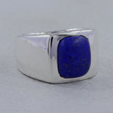 Lapis Lazuli Sterling Silver Wide Band Ring