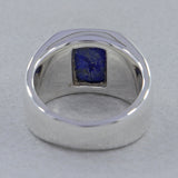 Lapis Lazuli Sterling Silver Wide Band Ring