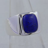 Lapis Lazuli Sterling Silver Wide Band Ring