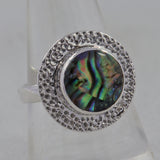 Abalone Shell Sterling Silver Textured Ring