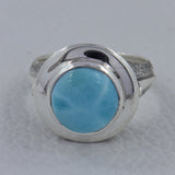 Natural Rainbow Moonstone Silver Ring