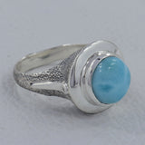 Natural Rainbow Moonstone Silver Ring