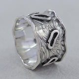 Vintage 925 Sterling Silver Wide Band Ring