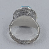 Natural Rainbow Moonstone Silver Ring