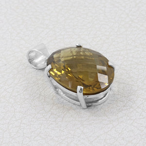 Bear Quartz Gemstone Silver Pendants