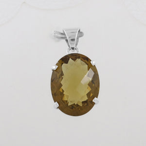 Bear Quartz Gemstone Silver Pendant