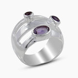 Rainbow Moonstone Silver Rings