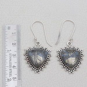 Pyrite With Chalcedony Silver Earrings