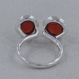 925 Sterling Silver Hessonite Adjustable Ring