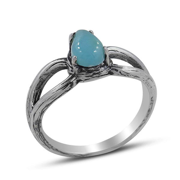 925 Sterling Silver Larimar Ring
