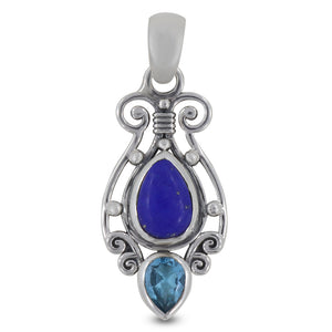 Tiger Eye & Citrine Silver Pendants